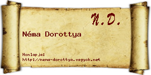 Néma Dorottya névjegykártya